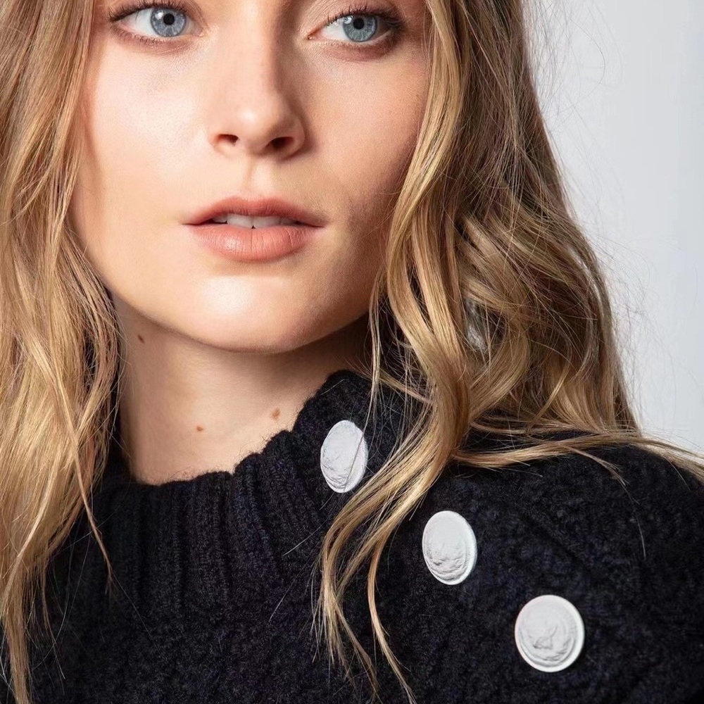 NWT ZADIG & VOLTAIRE Marlon Awa Sweater In Encre - Picture 3 of 8